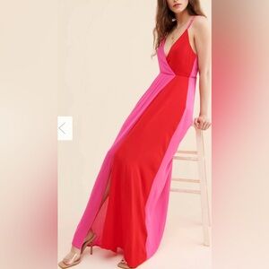 en elly Color Split Maxi Dress